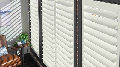 white window shutters