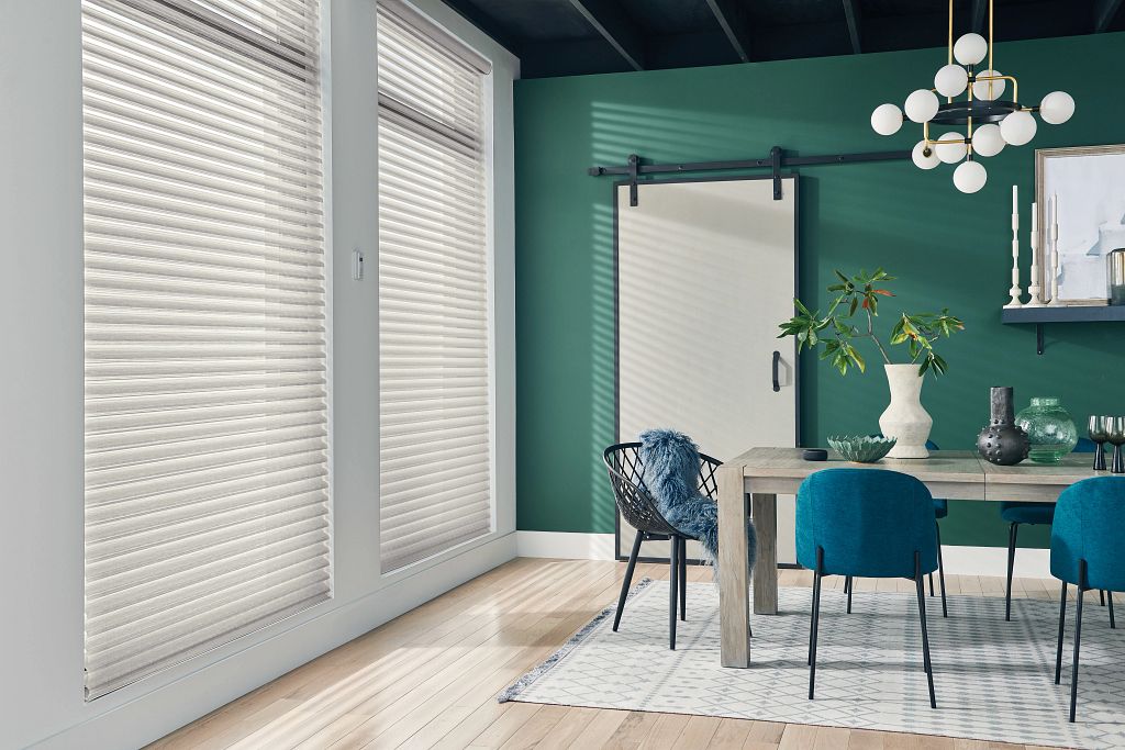 Modern Dining with Pleated Shades