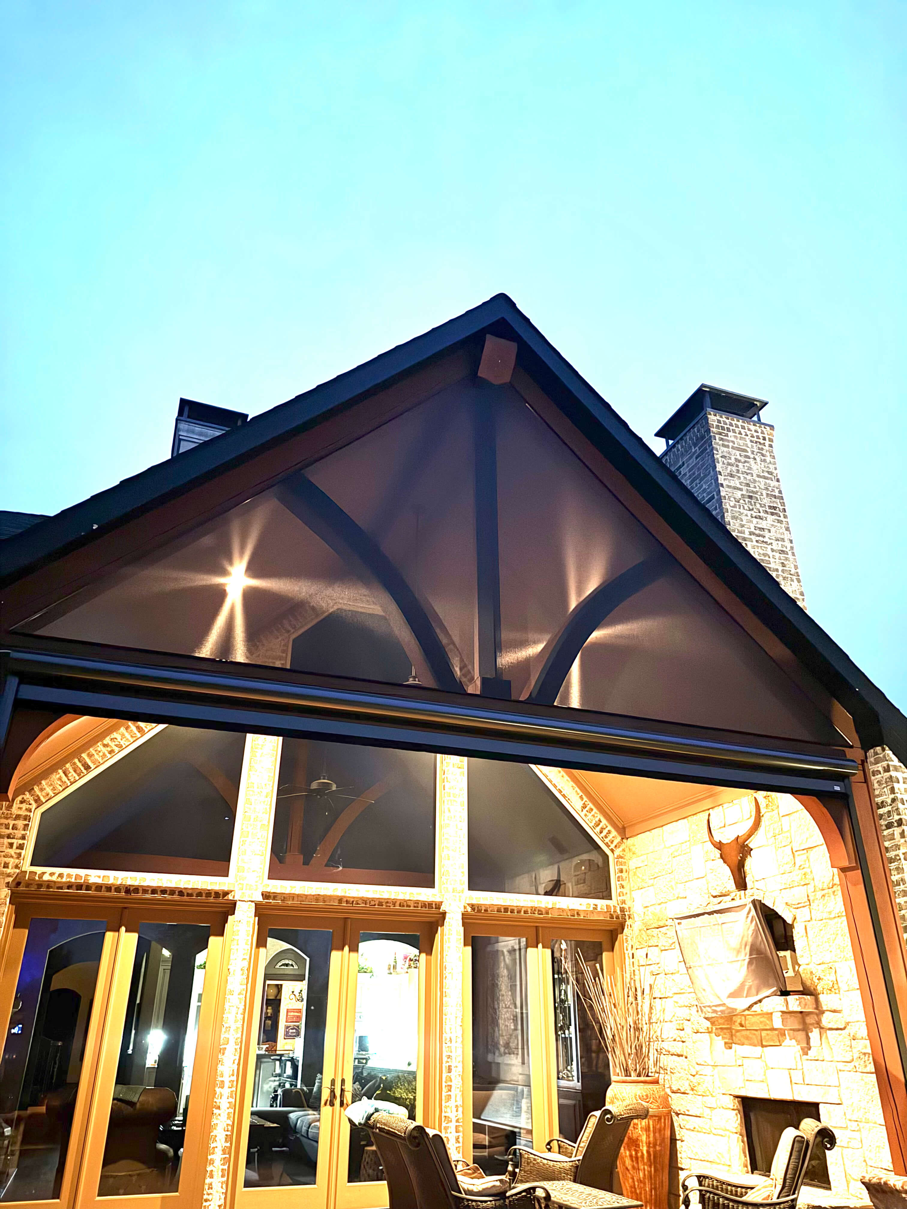 Patio Screen to the Top of the Triangle