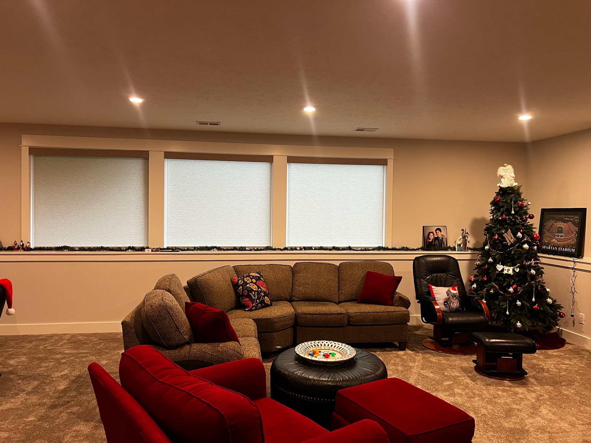 Motorized Light Filtering Roller Shades with Remote Control