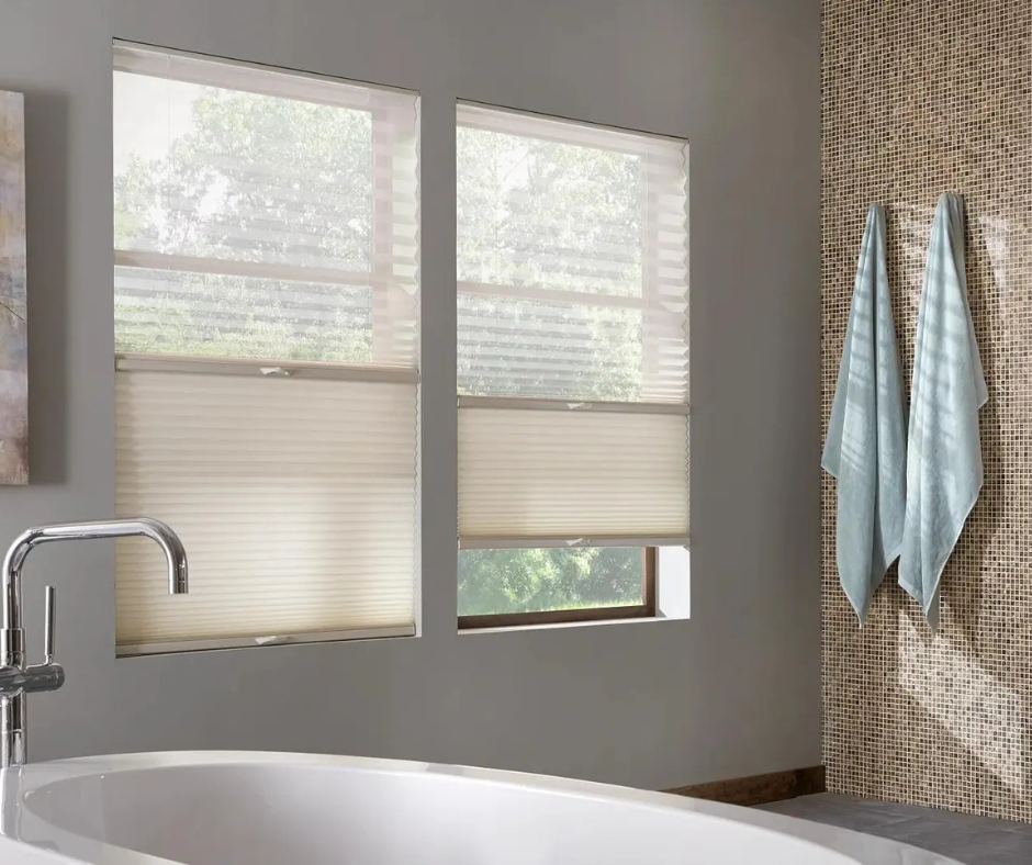 Top-down bottom-up cellular shades added to a San Marcos new build.