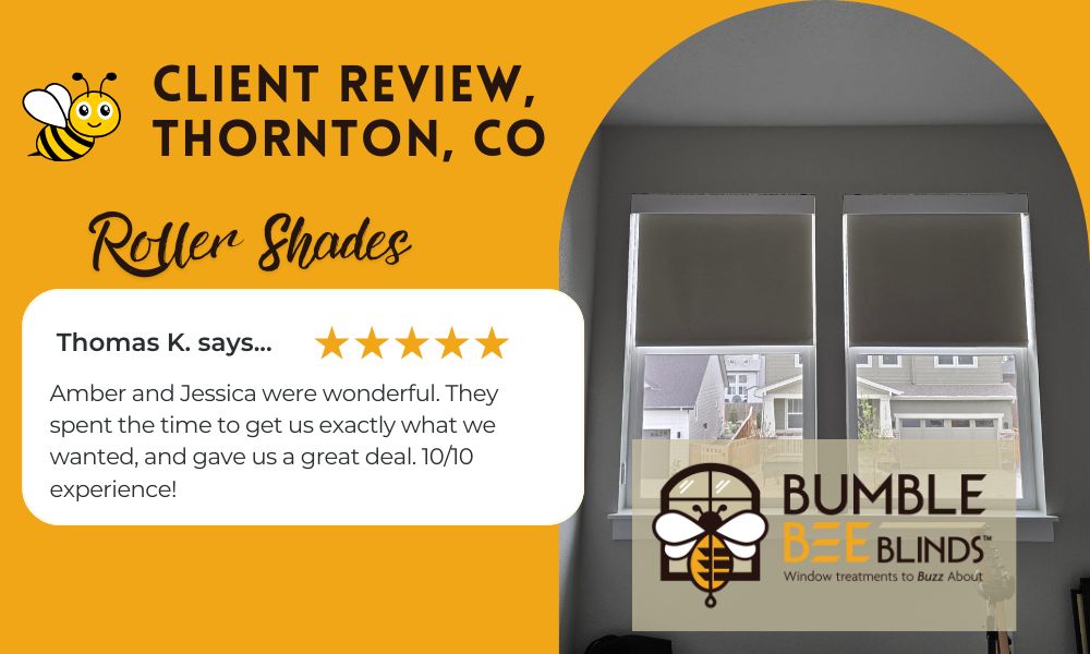 Client Review Mason Roller Shades in Thornton
