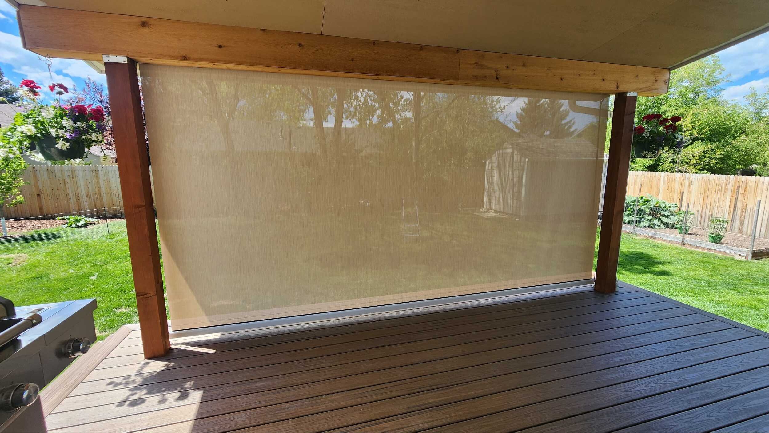 outdoor patio stage in backyard